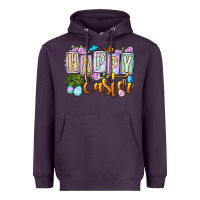 Plum Happy Easter Heavyweight Hoodie - OliviaCreatesArt
