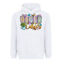 White Happy Easter Heavyweight Hoodie - OliviaCreatesArt