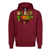 Burgundy black teacher magic juneteenth Zipper Hoodie - CowGirlArtShop