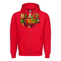 Red black teacher magic juneteenth Zipper Hoodie - CowGirlArtShop