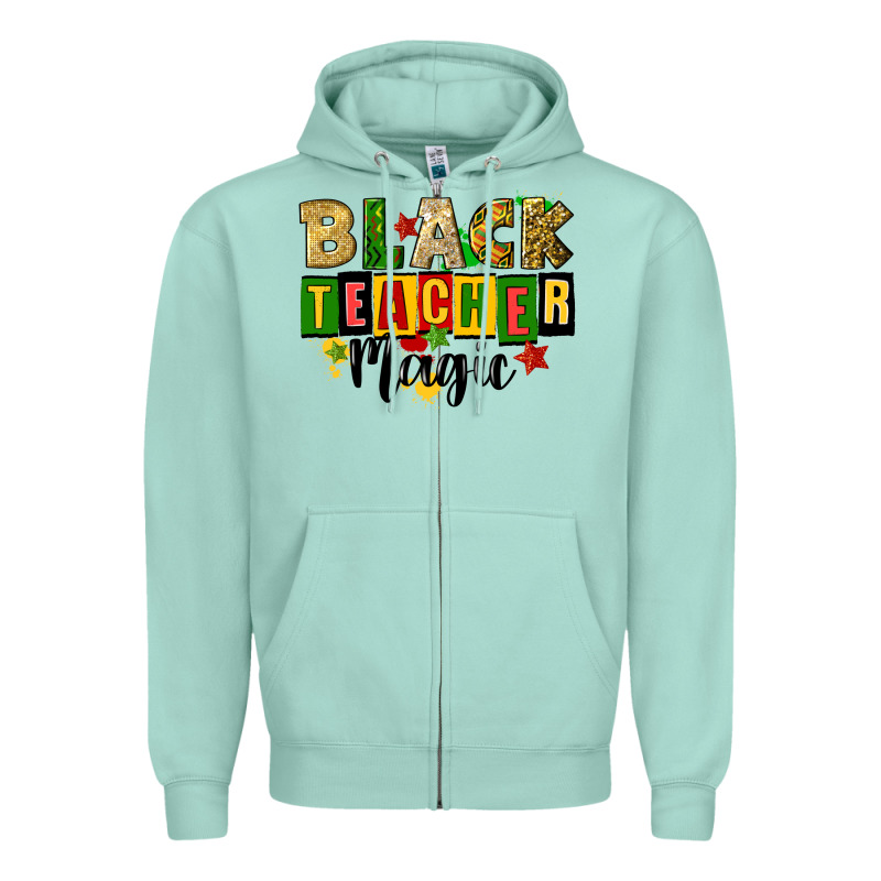 Black Teacher Magic Juneteenth Zipper Hoodie by CowGirlArtShop | Teevron