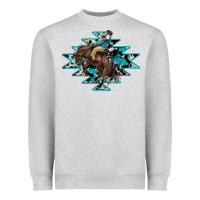 Heather Grey western cowboy Heavyweight Sweatshirt - RanaPortraitStore