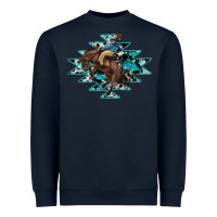 Navy western cowboy Heavyweight Sweatshirt - RanaPortraitStore