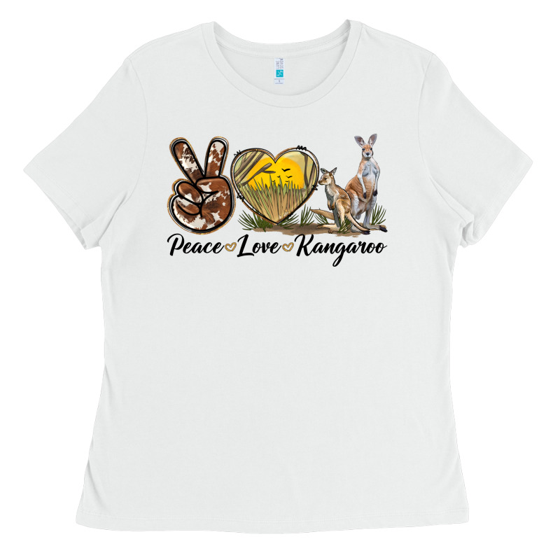 Peace Love Kangaroo Ladies Tee by LillyAllenDesigns | Teevron