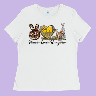 Peace Love Kangaroo Ladies Tee Designed By Lillyallendesigns