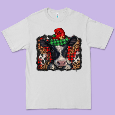 Christmas Black And White Baby Cow Premium Tee Designed By Barkaloodesign