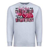 Heather Grey in october we wear pink and watch football Premium Sweatshirt - FaDigitalArtStudio