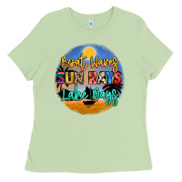 Matcha boat waves sun rays lake days Ladies Tee - NancyCooperArtShop