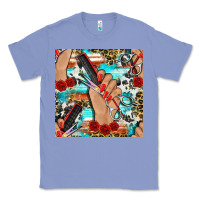 Colony Blue hairdresser hand scissors and roses with serape leopard and cowhide se Classic Tee - BundleAndBundleShop