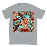 Heather Grey hairdresser hand scissors and roses with serape leopard and cowhide se Classic Tee - BundleAndBundleShop