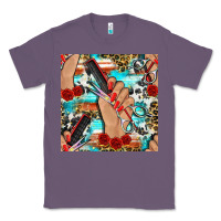 Lavender hairdresser hand scissors and roses with serape leopard and cowhide se Classic Tee - BundleAndBundleShop