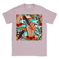 Lilac hairdresser hand scissors and roses with serape leopard and cowhide se Classic Tee - BundleAndBundleShop