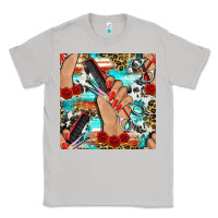 Moon Dust hairdresser hand scissors and roses with serape leopard and cowhide se Classic Tee - BundleAndBundleShop