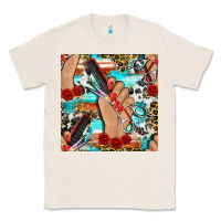 Natural hairdresser hand scissors and roses with serape leopard and cowhide se Classic Tee - BundleAndBundleShop