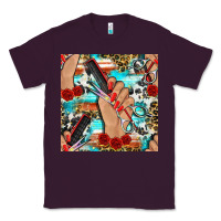 Plum hairdresser hand scissors and roses with serape leopard and cowhide se Classic Tee - BundleAndBundleShop