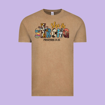She İs Strong Proverbs 31 25 Vintage Tee Designed By Jahusdesignshop