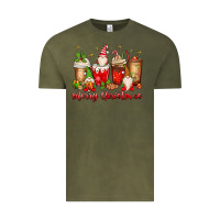 Vintage Olive merry christmas gnomes coffee cups Vintage Tee - MaliasSmallBusiness