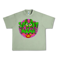Oil Green Spooky Mama Urban Heavy Tee - BundleAndBundleShop