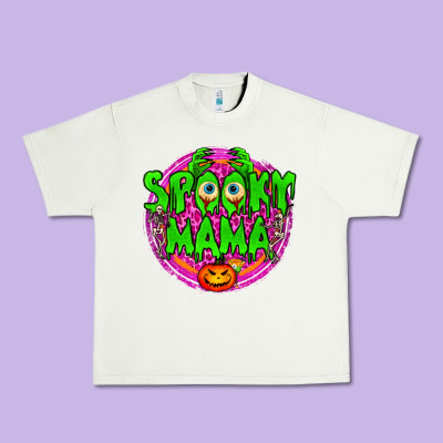 Spooky Mama Urban Heavy Tee Designed By Bundleandbundleshop