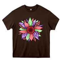 Chocolate Brown easter spring sunflower Heavy Core Tee - Jasminsmagicworld