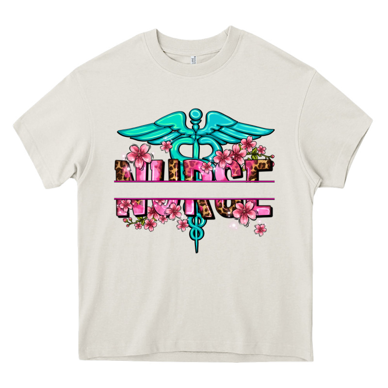 Floral Nurse Preview Heavy Core Tee by AdoDesignShop | Teevron