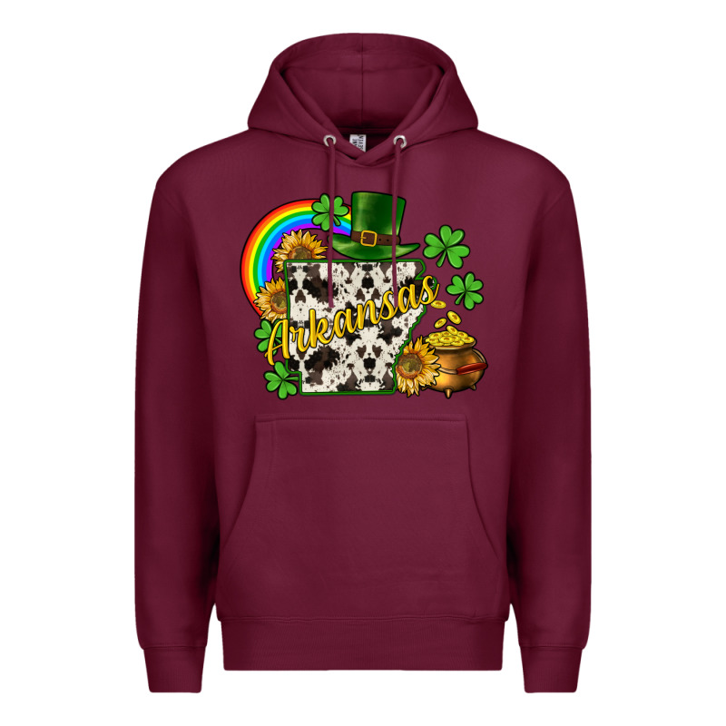 Arkansas Map St. Patrick's Premium Hoodie by CowGirlArtShop | Teevron