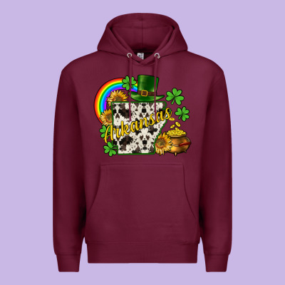Arkansas Map St. Patrick's Premium Hoodie Designed By Cowgirlartshop