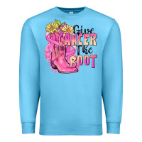 Ocean Blue give cancer the boot Premium Sweatshirt - FaDigitalArtStudio