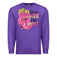 Purple give cancer the boot Premium Sweatshirt - FaDigitalArtStudio