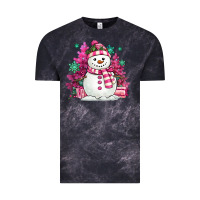 Cloud Black pink christmas snowman Vintage Tee - MaliasSmallBusiness