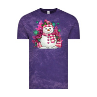 Cloud Purple pink christmas snowman Vintage Tee - MaliasSmallBusiness