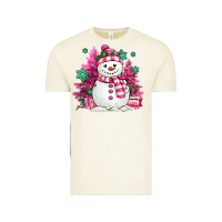 Vintage Arctic pink christmas snowman Vintage Tee - MaliasSmallBusiness