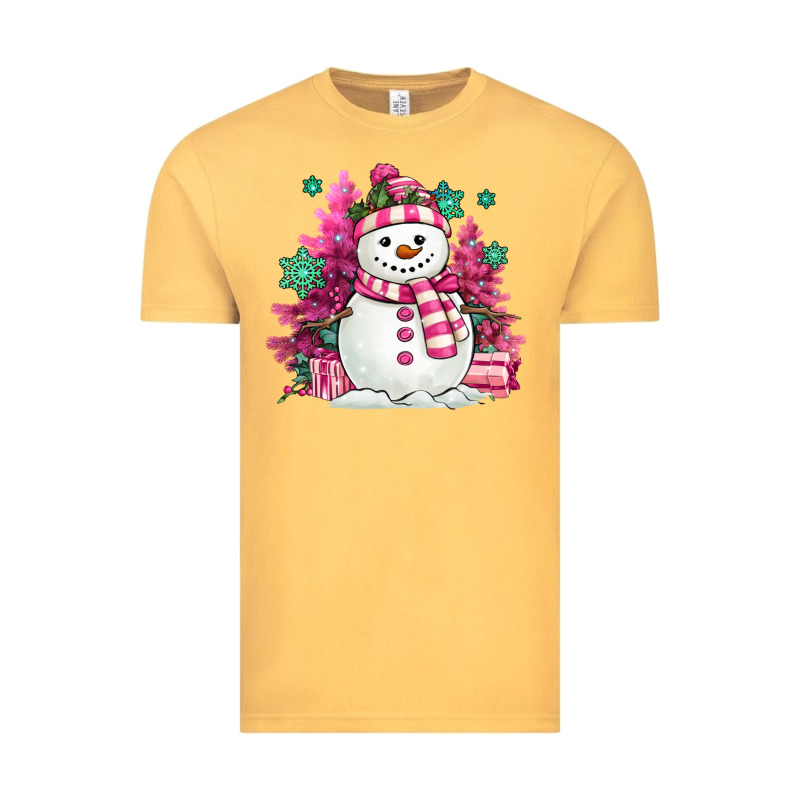 Pink Christmas Snowman Vintage Tee by MaliasSmallBusiness | Teevron