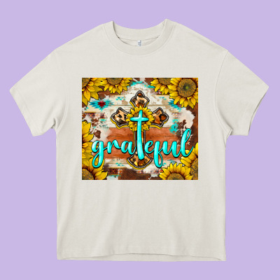 Grateful Cross Heavy Core Tee Designed By Barkaloodesign