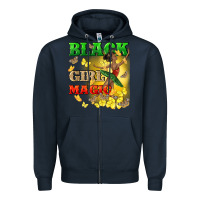 Navy black girl magic Zipper Hoodie - CowGirlArtShop