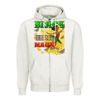 Oatmeal Heather black girl magic Zipper Hoodie - CowGirlArtShop