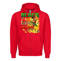 Red black girl magic Zipper Hoodie - CowGirlArtShop
