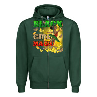 Sports Green black girl magic Zipper Hoodie - CowGirlArtShop