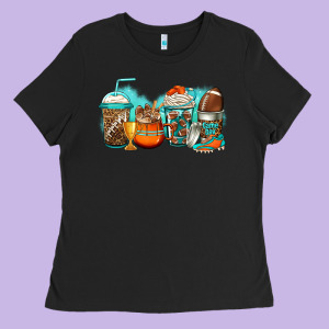 American Football Coffee Ladies Tee Designed By Jasminsmagicworld