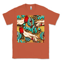 Copper hand and nail polish with turquoise gemstone and leopard seamless patt Classic Tee - BundleAndBundleShop
