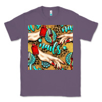 Lavender hand and nail polish with turquoise gemstone and leopard seamless patt Classic Tee - BundleAndBundleShop