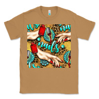 Toasted Coconut hand and nail polish with turquoise gemstone and leopard seamless patt Classic Tee - BundleAndBundleShop