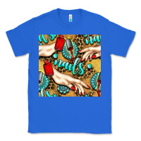 True Royal hand and nail polish with turquoise gemstone and leopard seamless patt Classic Tee - BundleAndBundleShop