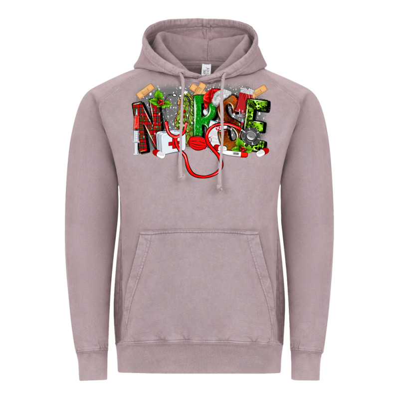 Nurse Christmas Vintage Hoodie by MaliasSmallBusiness | Teevron