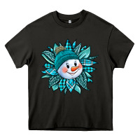 Asphalt cute snowman winter sunflower Heavy Core Tee - Jasminsmagicworld