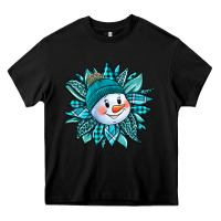 Black cute snowman winter sunflower Heavy Core Tee - Jasminsmagicworld