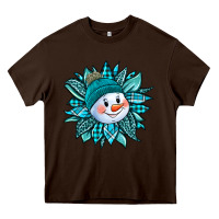 Cute Snowman Winter Sunflower Heavy Core Tee | Teevron