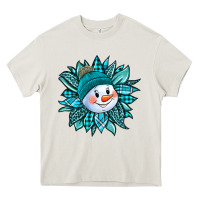 Cream cute snowman winter sunflower Heavy Core Tee - Jasminsmagicworld