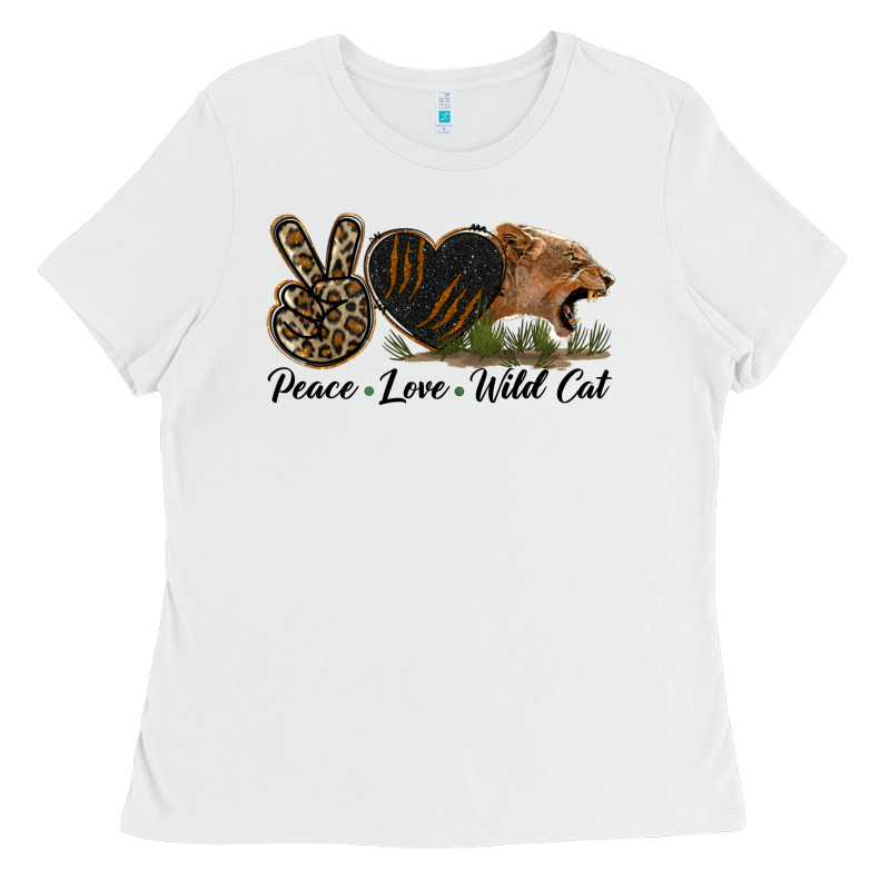 Peace Love Wild Cat Head Ladies Tee by LillyAllenDesigns | Teevron