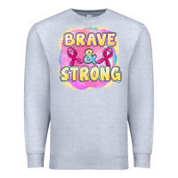 Heather Grey brave and strong cancer Premium Sweatshirt - FaDigitalArtStudio